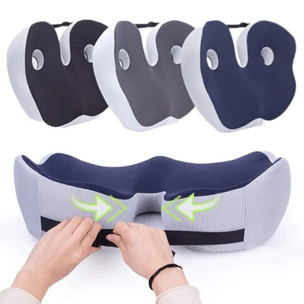 Memory Foam Seat Cushion For Sit Bone Relief, Adjustable Comfort