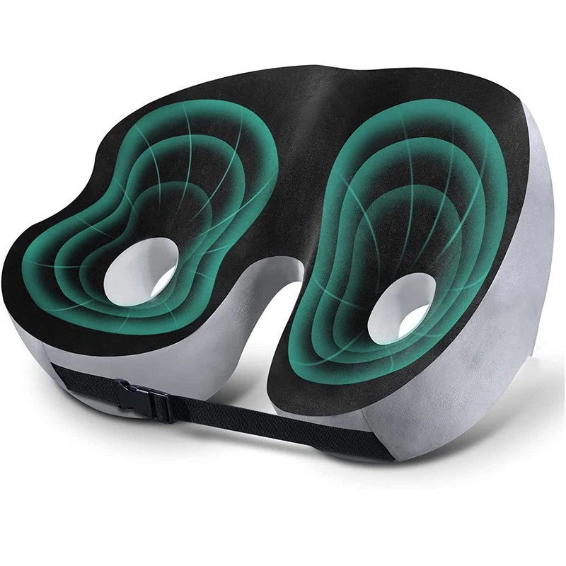 Memory Foam Seat Cushion For Sit Bone Relief, Adjustable Comfort