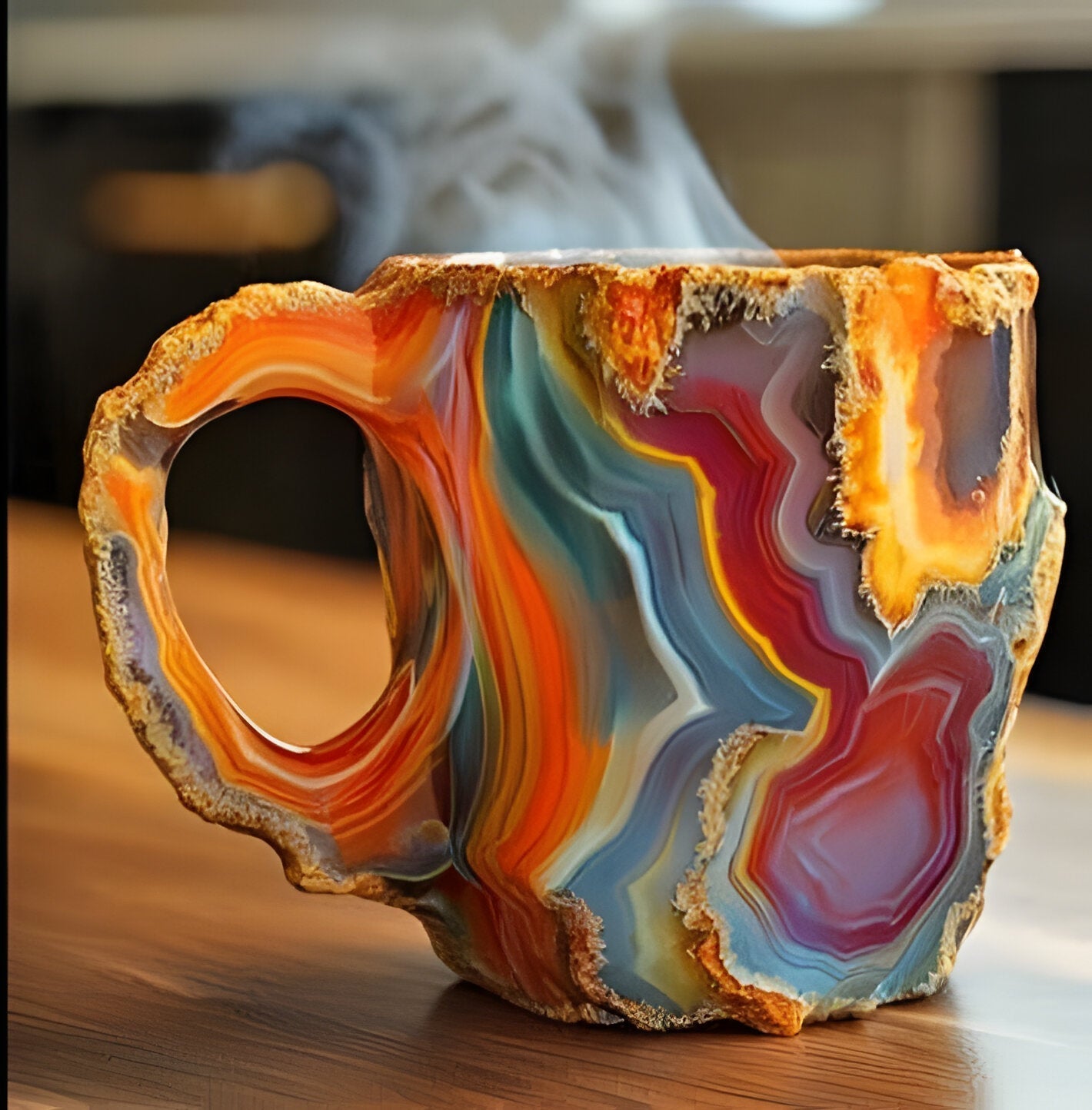 Coffee Mugs With Mineral Crystal Finish, Durable Dishwasher And Microwave Safe