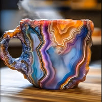 Coffee Mugs With Mineral Crystal Finish, Durable Dishwasher And Microwave Safe