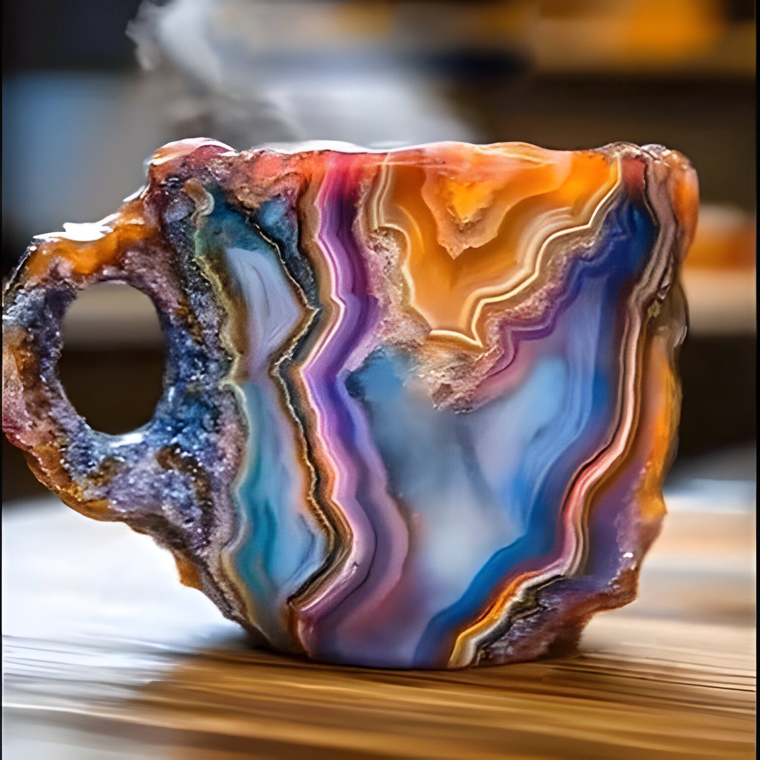 Coffee Mugs With Mineral Crystal Finish, Durable Dishwasher And Microwave Safe