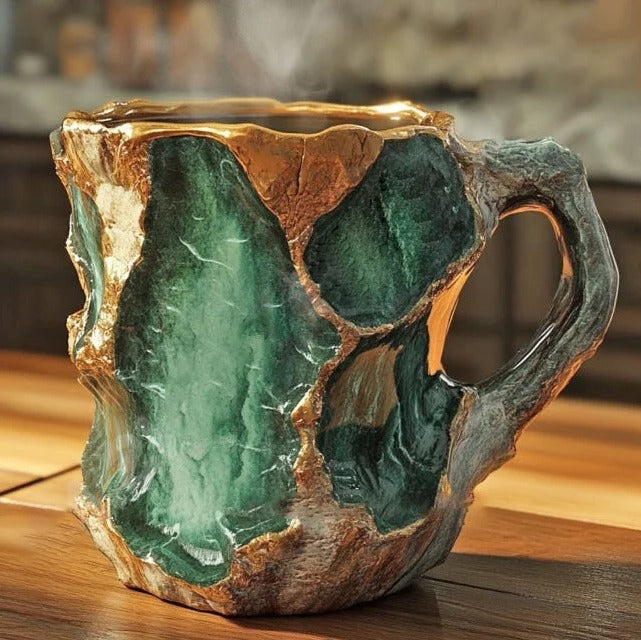 Coffee Mugs With Mineral Crystal Finish, Durable Dishwasher And Microwave Safe
