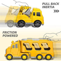Construction Truck Toy Set With Carrier, Ramp And Five Pieces