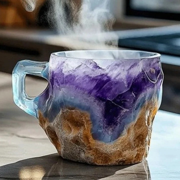 Coffee Mugs With Mineral Crystal Finish, Durable Dishwasher And Microwave Safe