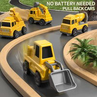 Construction Truck Toy Set With Carrier, Ramp And Five Pieces