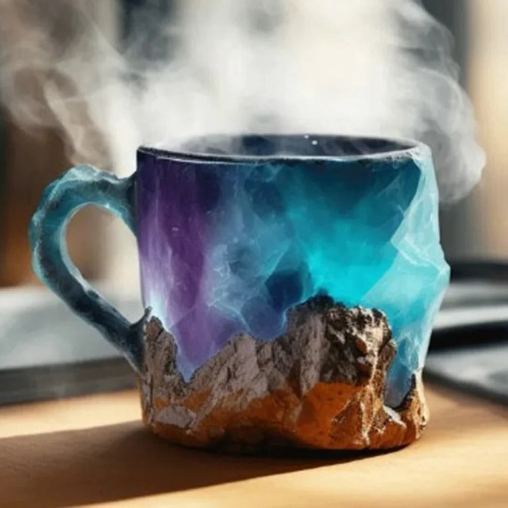 Coffee Mugs With Mineral Crystal Finish, Durable Dishwasher And Microwave Safe