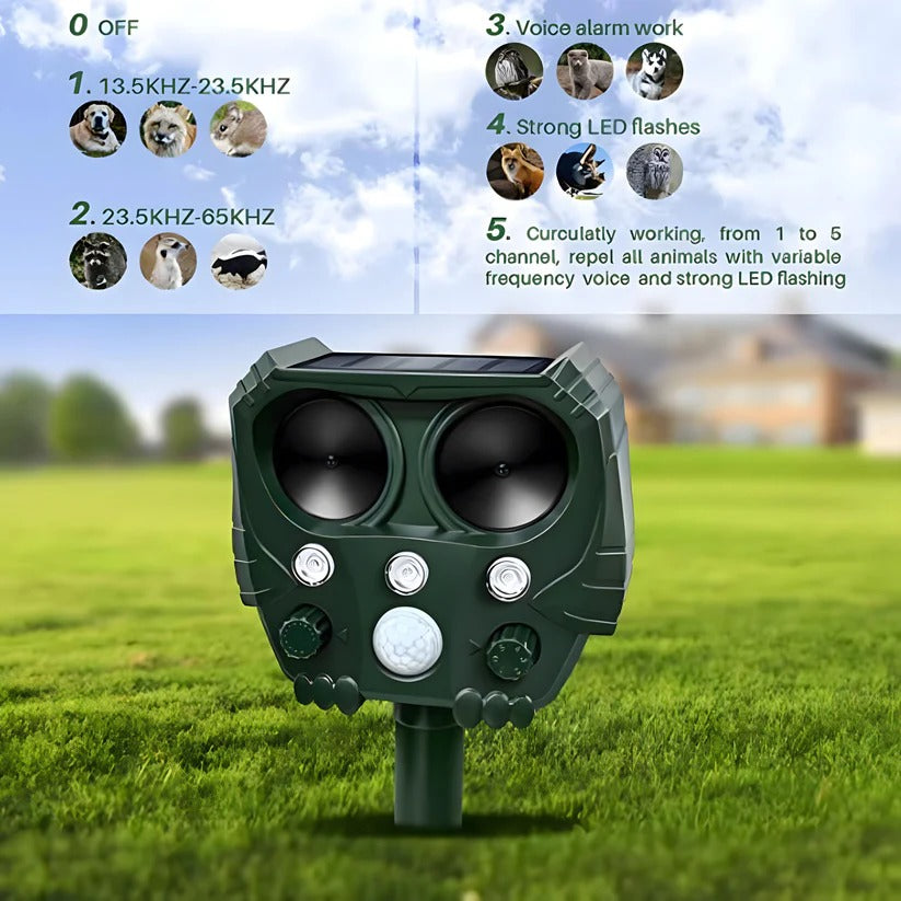 Ultrasonic Cat Repellent Sonar Deterrent For Foxes, Rats, Squirrels, Dogs