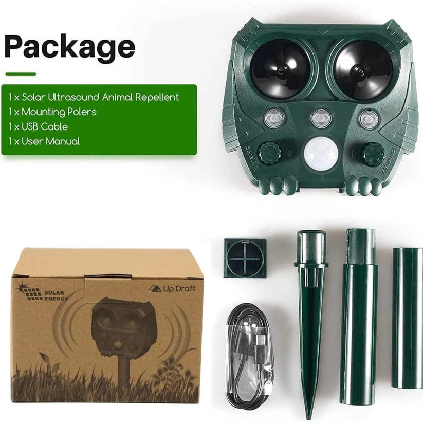Ultrasonic Cat Repellent Sonar Deterrent For Foxes, Rats, Squirrels, Dogs