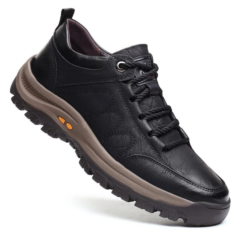 Men's Leather Orthopedic Shoes With Arch Support And Cushioned Insoles