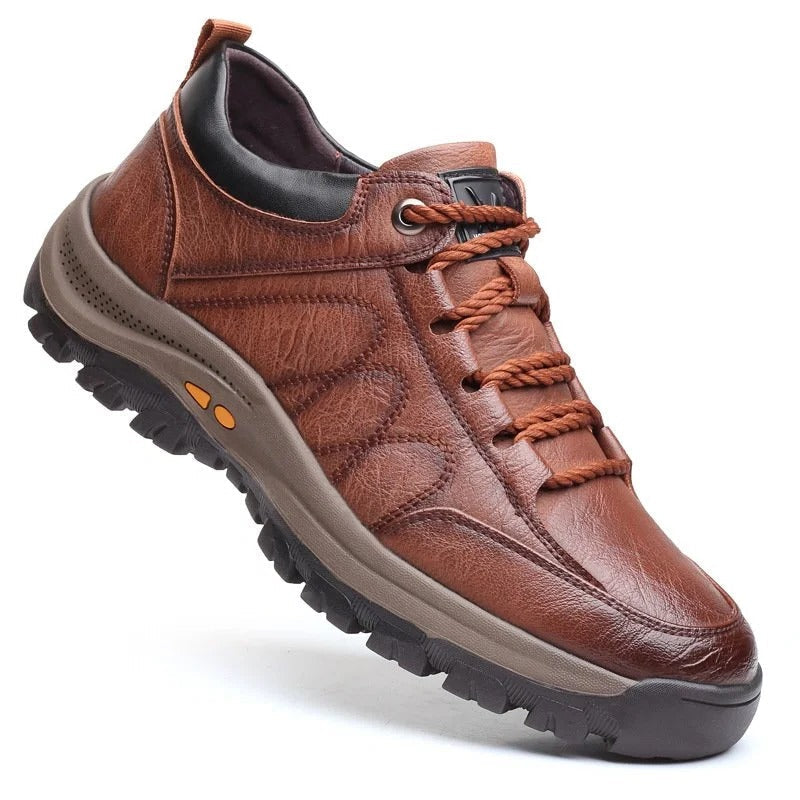 Men's Leather Orthopedic Shoes With Arch Support And Cushioned Insoles