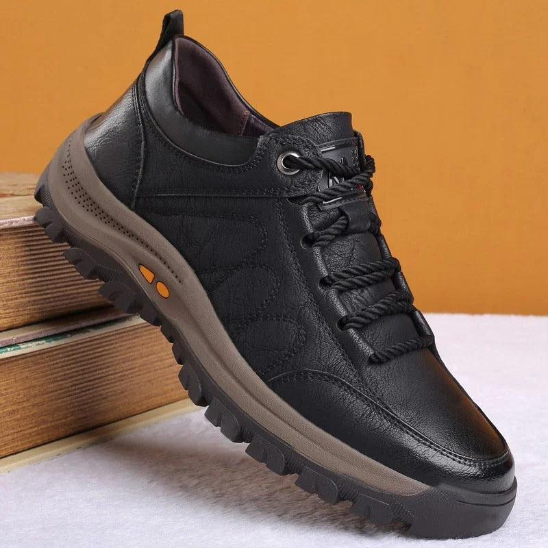 Men's Leather Orthopedic Shoes With Arch Support And Cushioned Insoles