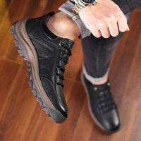 Men's Leather Orthopedic Shoes With Arch Support And Cushioned Insoles