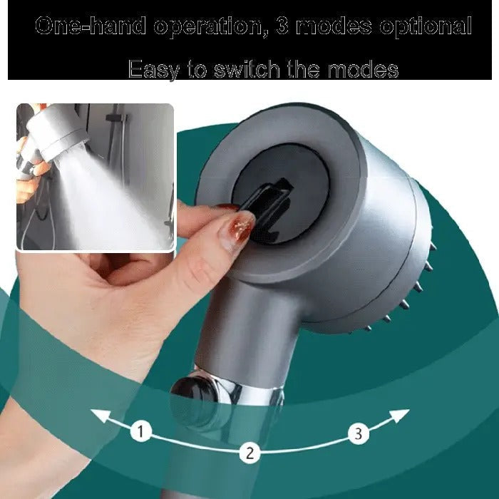 Showerhead High-Pressure Adjustable Spray With Water-Saving Settings Chrome Finish