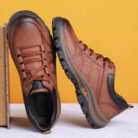 Men's Leather Orthopedic Shoes With Arch Support And Cushioned Insoles