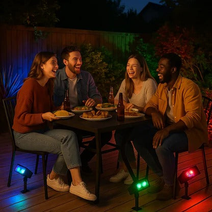 Solar LED Spotlight With Adjustable Multi-Zoom Beam For Outdoors
