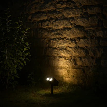 Solar LED Spotlight With Adjustable Multi-Zoom Beam For Outdoors
