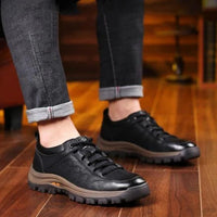Men's Leather Orthopedic Shoes With Arch Support And Cushioned Insoles