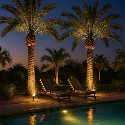 Solar LED Spotlight With Adjustable Multi-Zoom Beam For Outdoors