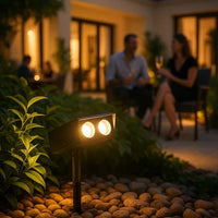 Solar LED Spotlight With Adjustable Multi-Zoom Beam For Outdoors