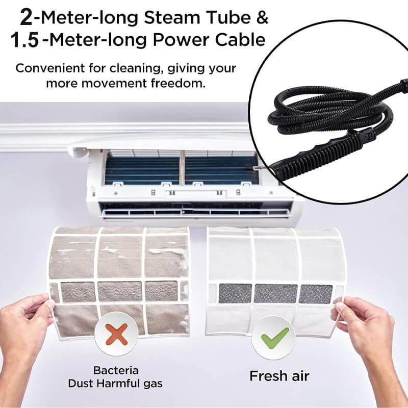 Steam Cleaner 2500W High-Pressure With Protective Gloves Included