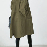 Trench Coat Hooded Waterproof Lightweight Long Raincoat With Adjustable Belt
