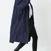 Trench Coat Hooded Waterproof Lightweight Long Raincoat With Adjustable Belt