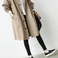 Trench Coat Hooded Waterproof Lightweight Long Raincoat With Adjustable Belt