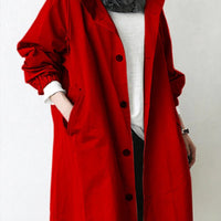 Trench Coat Hooded Waterproof Lightweight Long Raincoat With Adjustable Belt
