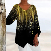 Women's vintage V-neck top with elegant fit