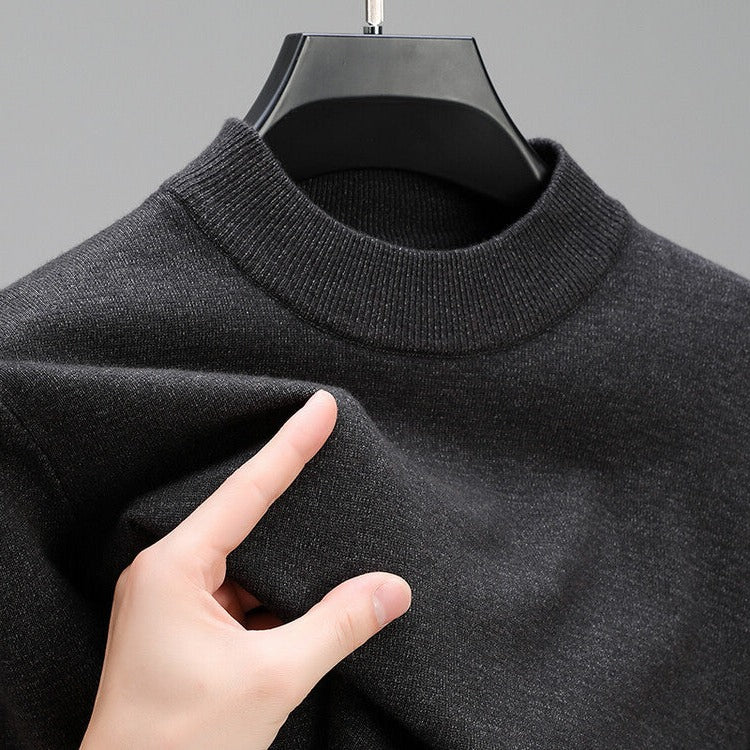 Men's Cashmere Sweater With Elegant Hem And Refined Tailoring
