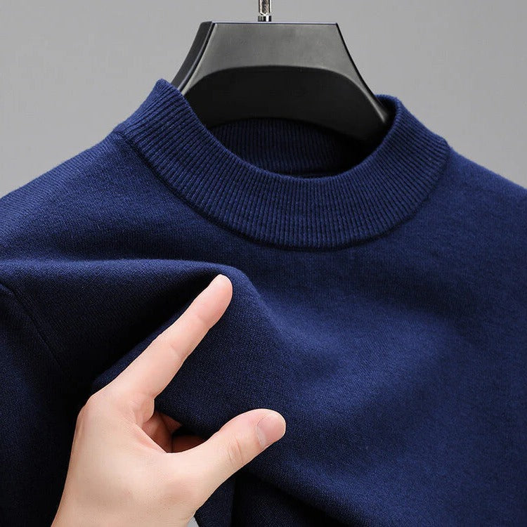 Men's Cashmere Sweater With Elegant Hem And Refined Tailoring