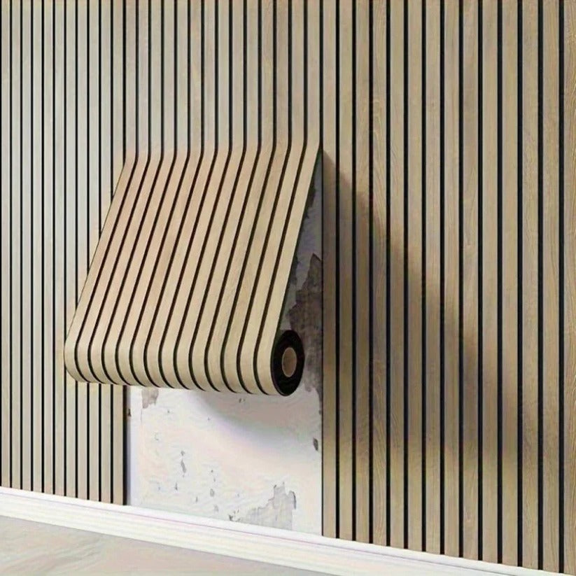 3D PVC Wall Panels Peel-and-Stick With Textured Wood Grain Finish