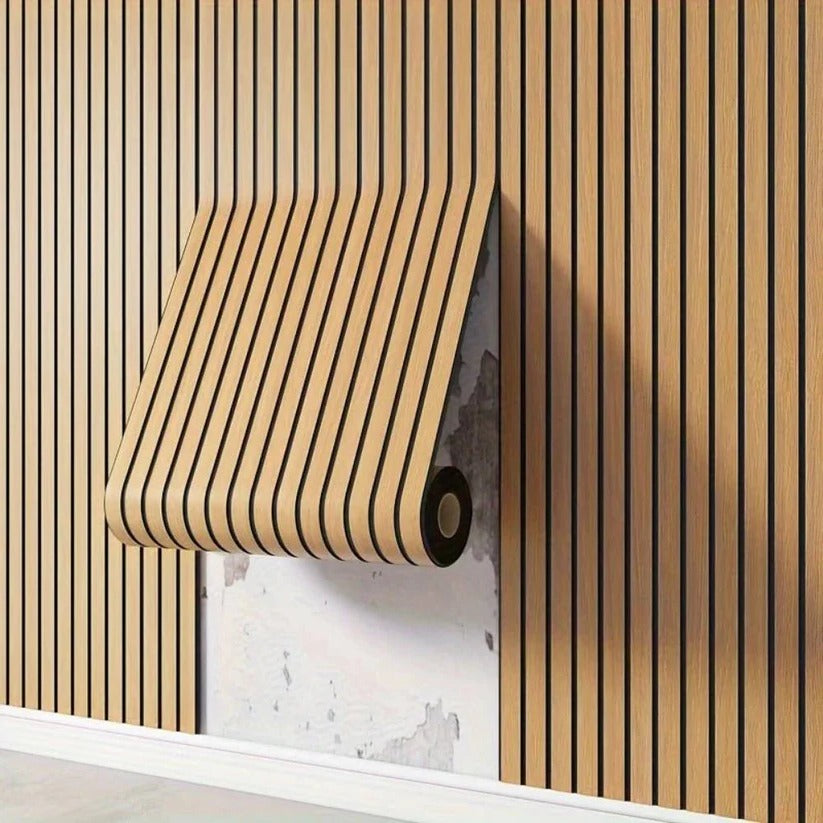 3D PVC Wall Panels Peel-and-Stick With Textured Wood Grain Finish