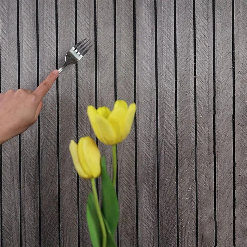 3D PVC Wall Panels Peel-and-Stick With Textured Wood Grain Finish