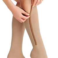 Zippered Compression Socks Support Stockings 20-30 mmHg