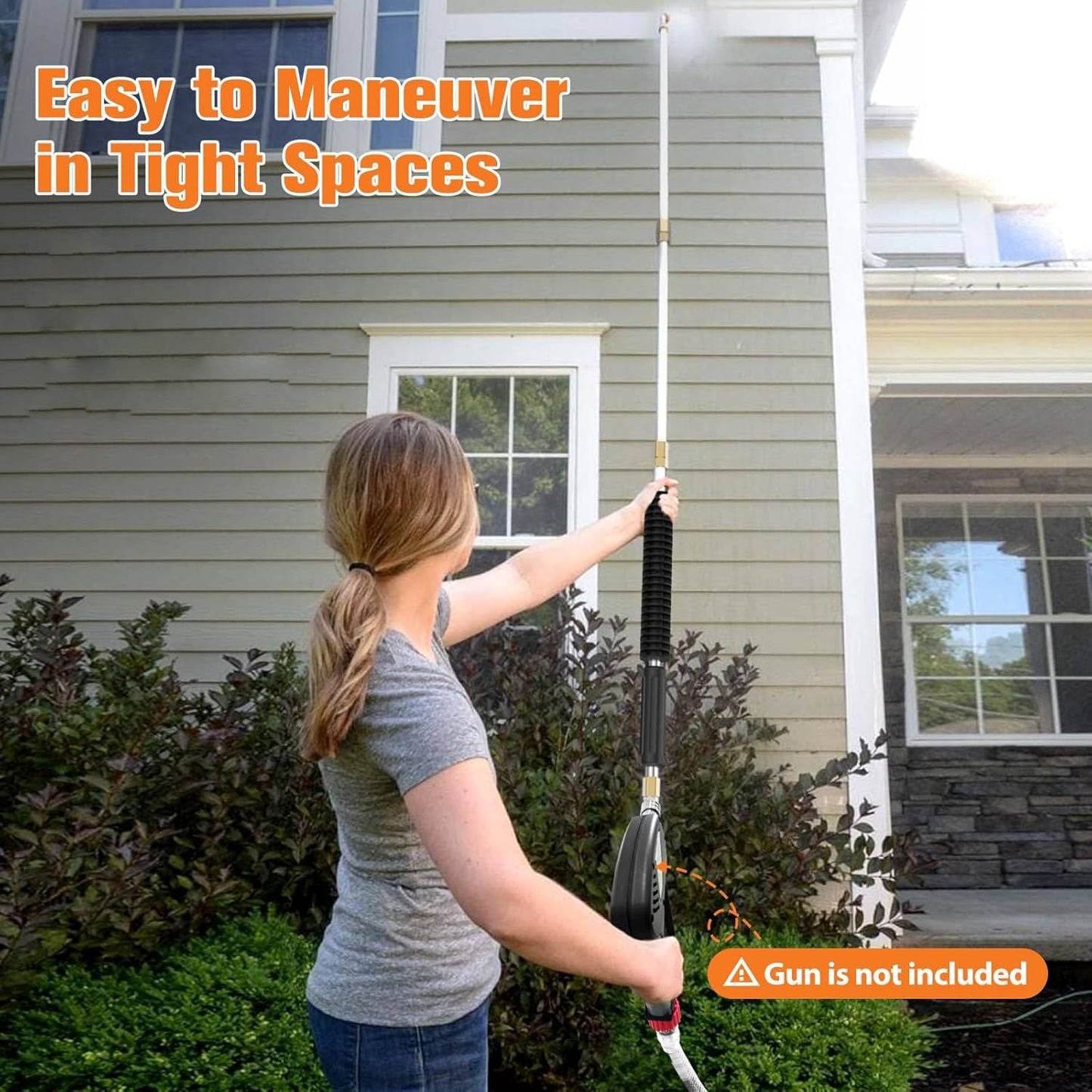 Telescoping Pressure Washer Wand 4000 PSI For Roof, Gutter, And Wall Cleaning
