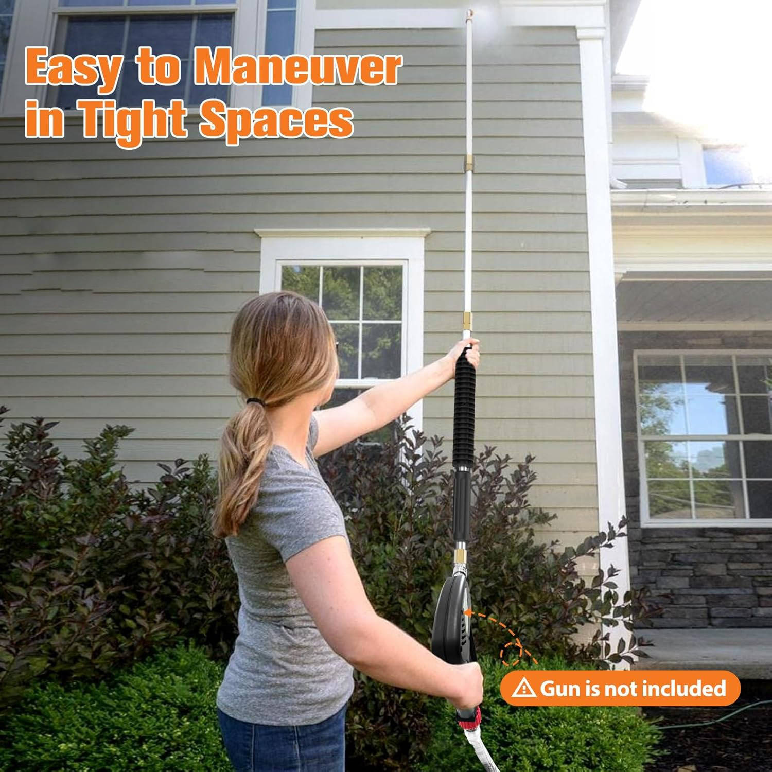 Telescoping Pressure Washer Wand 4000 PSI For Roof, Gutter, And Wall Cleaning