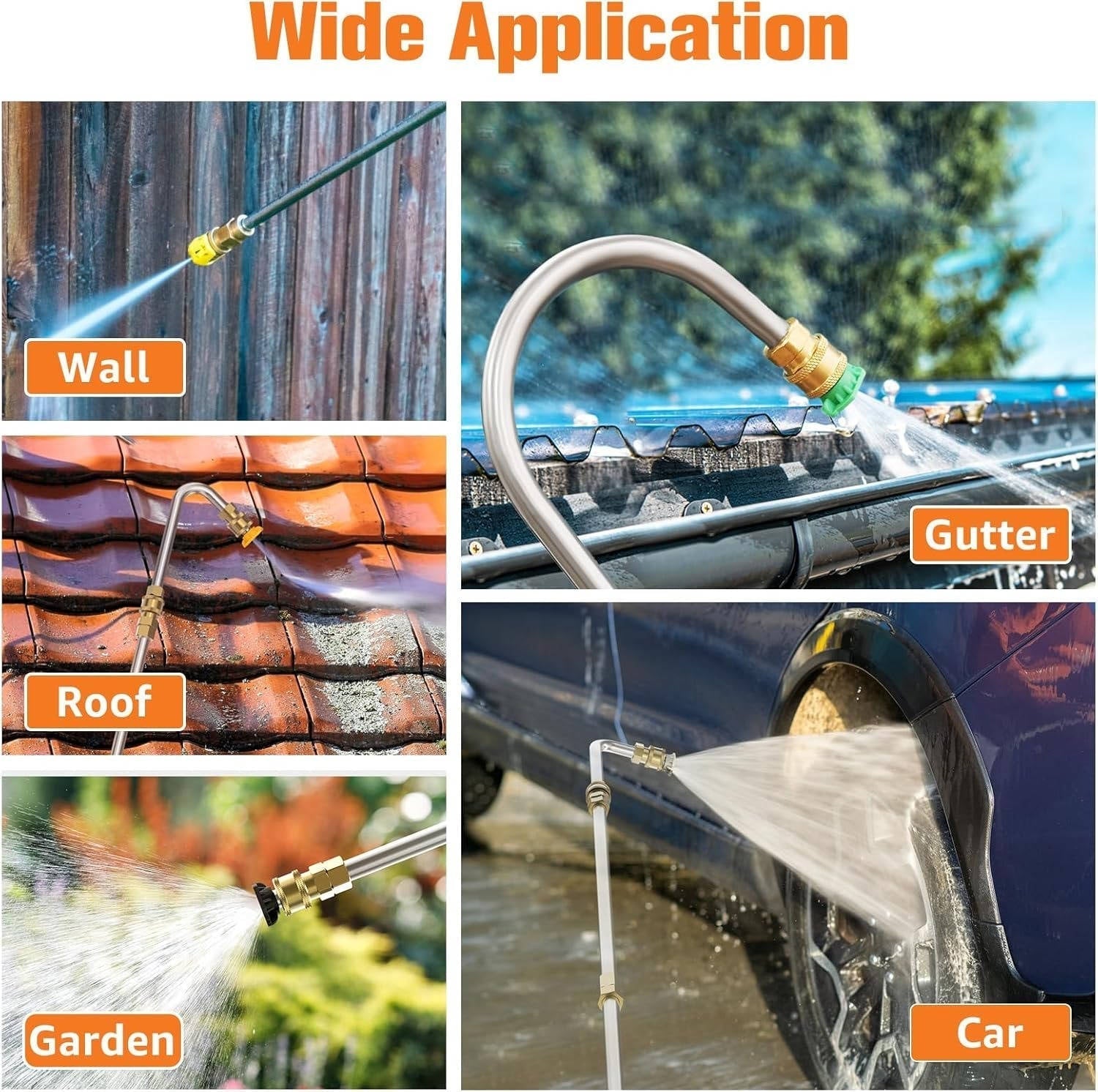 Telescoping Pressure Washer Wand 4000 PSI For Roof, Gutter, And Wall Cleaning