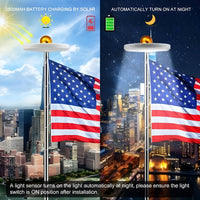 Solar Flagpole Lights LED All-Night Long-Lasting Bright Illumination For Flags