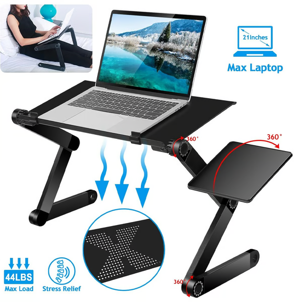 Laptop Stand Adjustable Ergonomic Aluminum Riser For Desk Foldable Portable