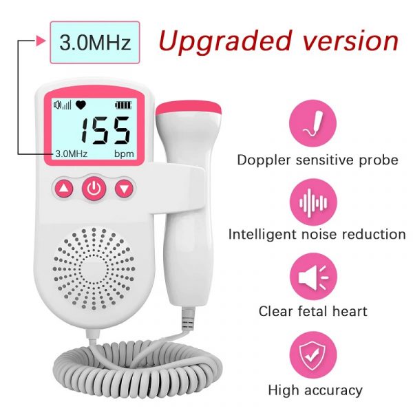 Fetal Doppler Heart Rate Monitor For Home Pregnancy Baby Heartbeat Sound Detector