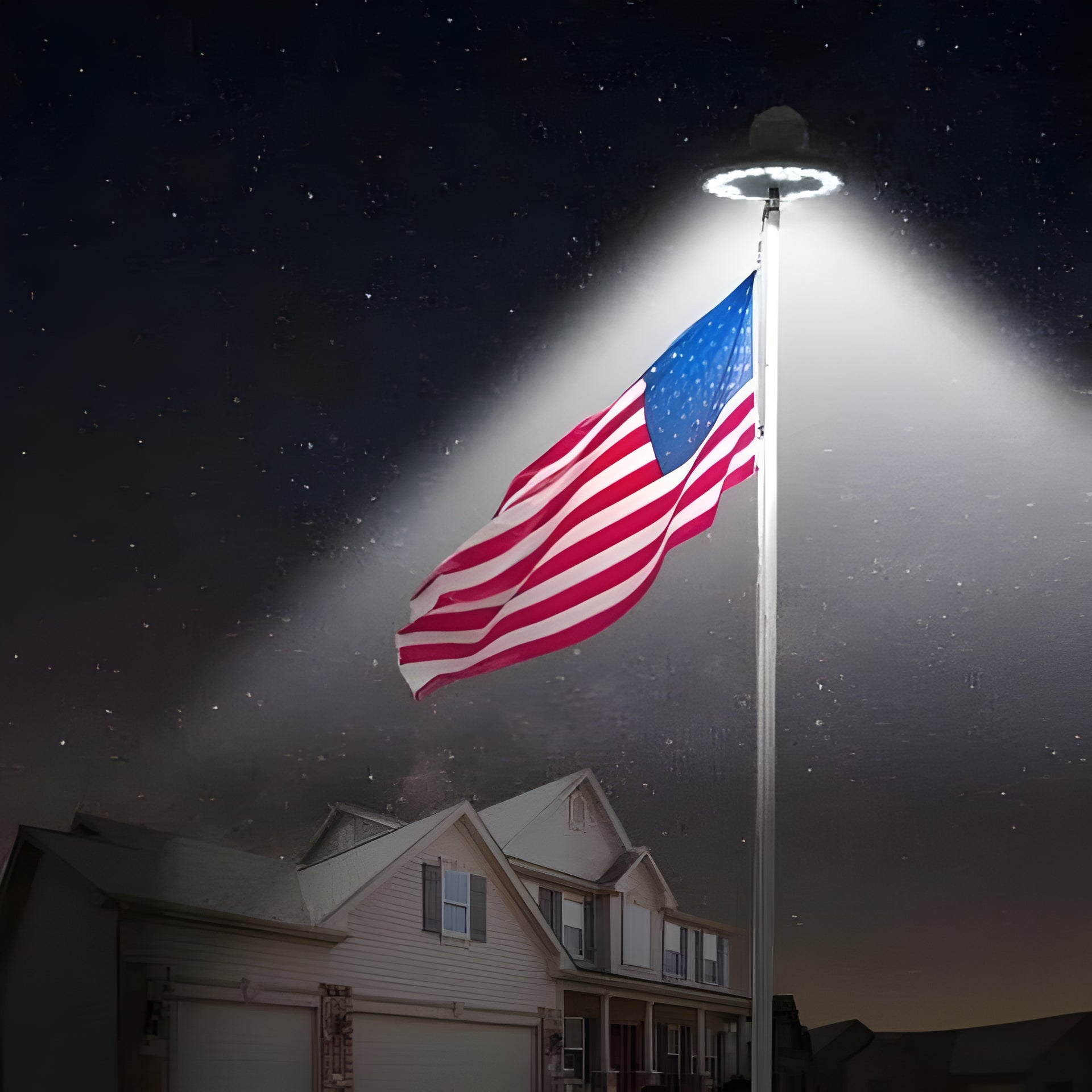Solar Flagpole Lights LED All-Night Long-Lasting Bright Illumination For Flags