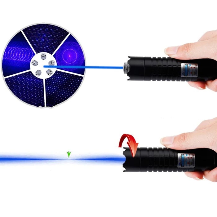 Tactical Laser Torch Burning Blue High-Power Military-Grade Flashlight