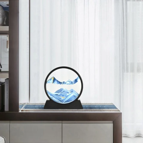 Sand Art Seascape Motion Frame With Flowing Beach Sand Display