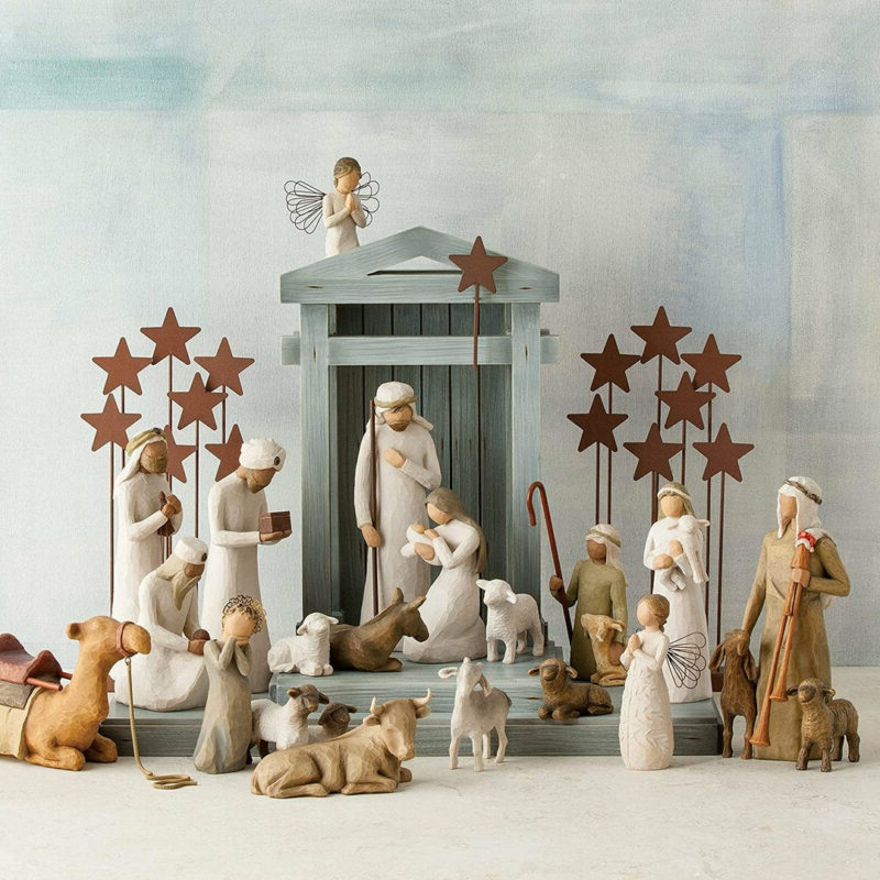 Nativity Set 20-Piece Complete Figurine Collection For Holiday Display