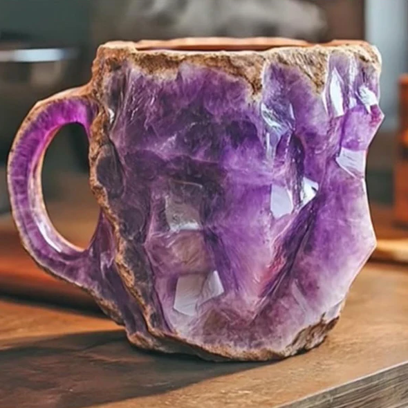 Coffee Mugs With Mineral Crystal Texture New Stylish Drinkware Set