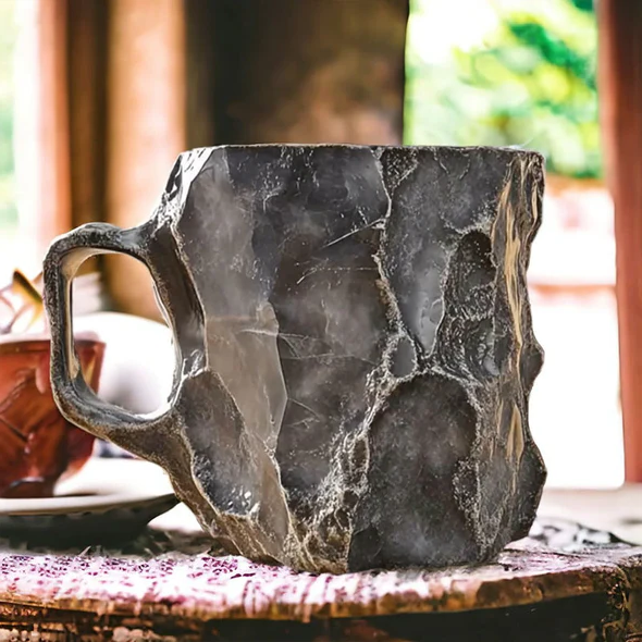 Coffee Mugs With Mineral Crystal Texture New Stylish Drinkware Set