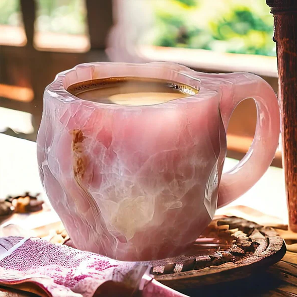 Coffee Mugs With Mineral Crystal Texture New Stylish Drinkware Set