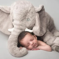 Cuddle Pillow Baby Elephant Plush for Nursery, Soft Stuffed Toy