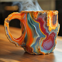 Coffee Mugs With Mineral Crystal Texture New Stylish Drinkware Set